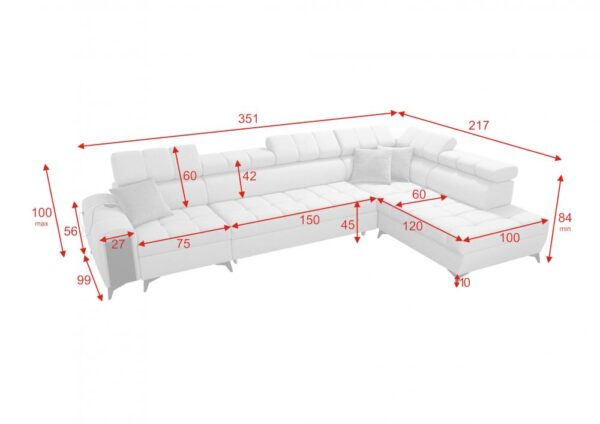 GRECO XI sofa with decorative cushions, perfect for relaxing