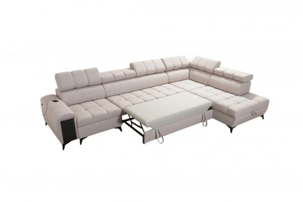 GRECO XI L-shaped sofa showcasing adjustable headrests and comfort