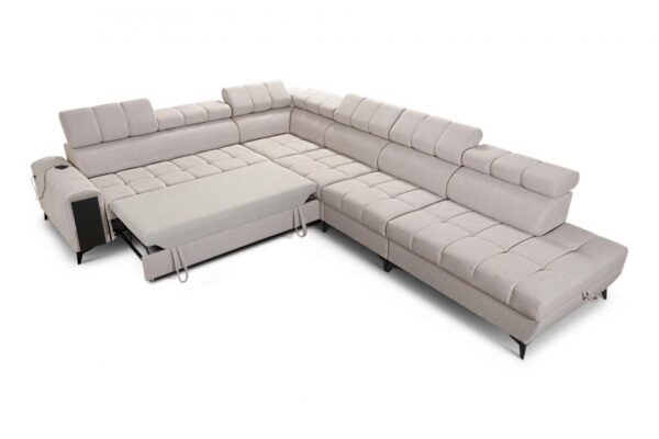 GRECO XII corner sofa featuring integrated open bar and USB port