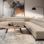 GRECO XIII large modern corner sofa with elegant fabric upholstery