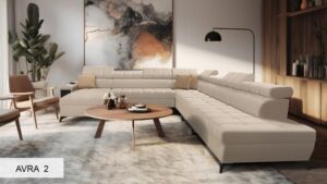GRECO XIII large modern corner sofa with elegant fabric upholstery