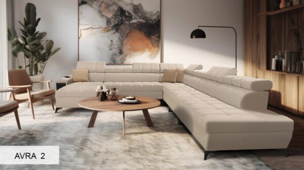 GRECO XIII large modern corner sofa with elegant fabric upholstery