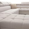 Elegant GRECO XIII corner sofa with a close-up of the stylish decorative pillows