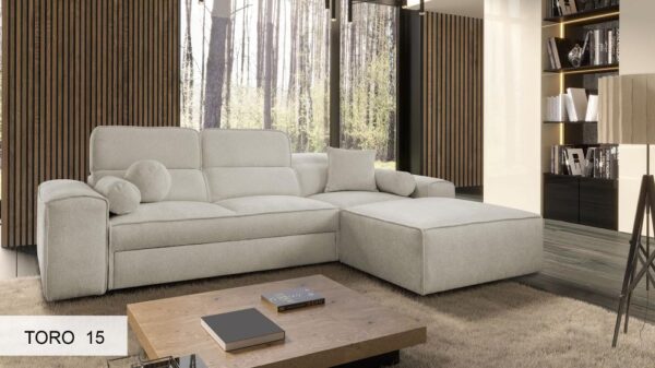 VITO I corner sofa, detailed view of the bedding storage compartment