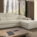 VITO I corner sofa, modern design, right-hand facing, living room setting
