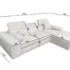 VITO I corner sofa, full view of the sofa bed function extended