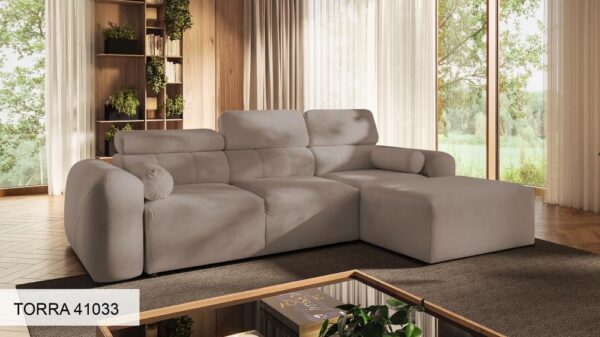 Overhead view of VOLARE I sofa, demonstrating its L-shape configuration