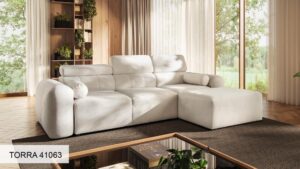 VOLARE I modern right-hand corner sofa with adjustable headrests