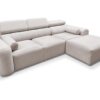 VOLARE I corner sofa in a light fabric, showcasing contemporary style