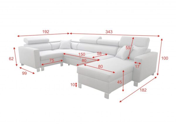 Close-up of LORETTO V sofa feet and base