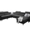LORETTO VII corner sofa with adjustable headrests, angled view