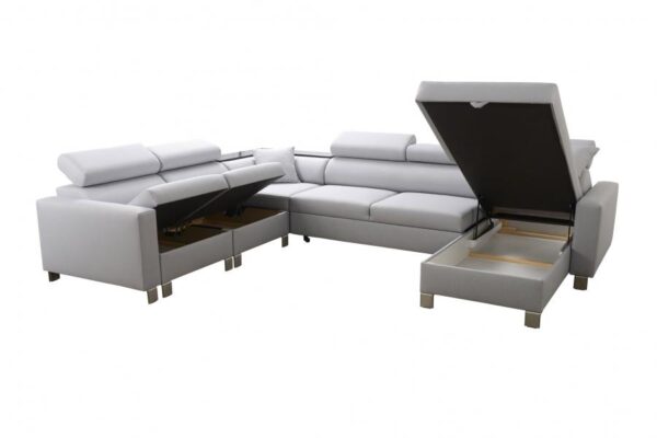 Detailed view of LORETTO VII sofa's fabric texture and stitching