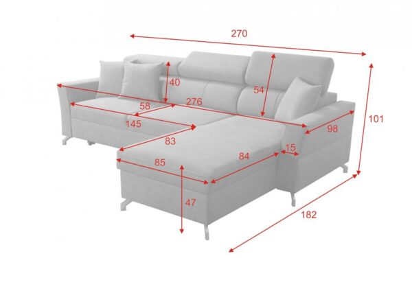Veneto I corner sofa with subtle patterned cushions, inviting comfort