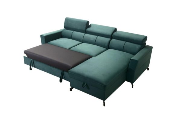 Veneto I corner sofa with integrated storage compartment, open view