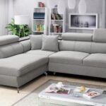Modern VENETO III left-hand facing corner sofa with adjustable headrests