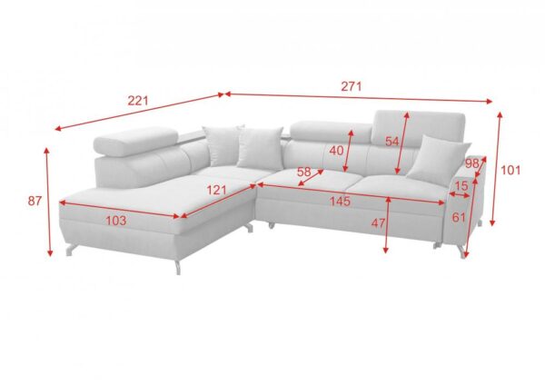 Alternative angle of the stylish VENETO III sofa in a neutral color