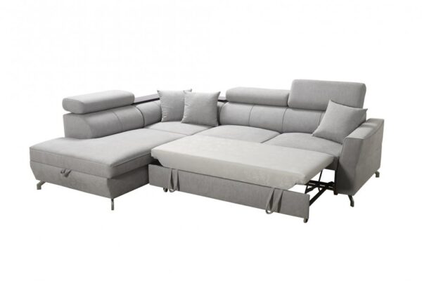 Spacious bedding storage container within the VENETO III corner sofa