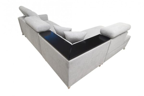 Detailed view of optional metal and wooden feet for VENETO III sofa