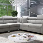 Modern U-shaped corner sofa with adjustable headrests