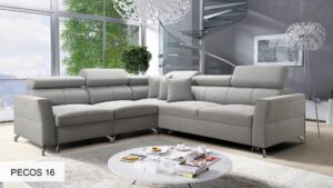 Modern U-shaped corner sofa with adjustable headrests