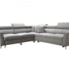 Spacious VENETO IV corner sofa in a light fabric