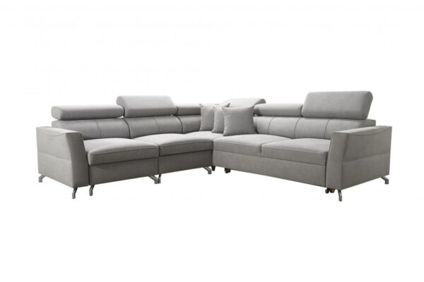 Spacious VENETO IV corner sofa in a light fabric