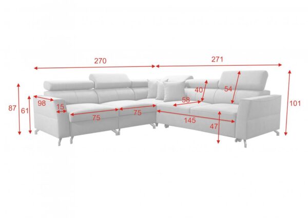 Rear feet options for the VENETO IV corner sofa