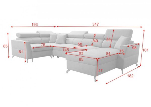 Detailed view of VENETO V corner sofa craftsmanship