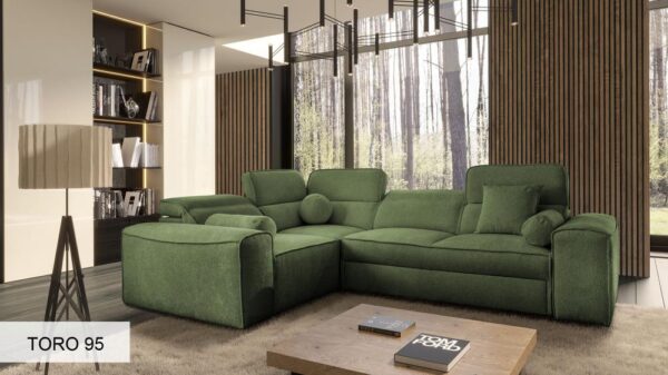 Angular view of the VITO II Corner Sofa, highlighting its modern aesthetics and fabric texture