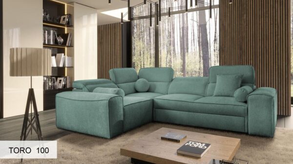 VITO II Corner Sofa with decorative throw pillows, ready for a cozy living room