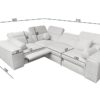 VITO II corner sofa, displaying the spacious pull-out sleeping area
