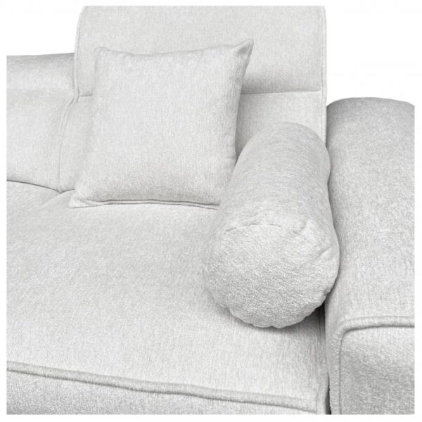 Full view of VITO III corner sofa, elegant fabric finish