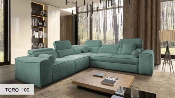 VITO III sofa, detailed view of adjustable headrest mechanism