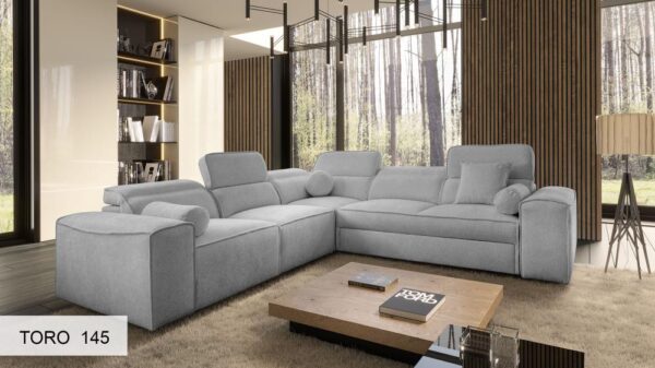 Angle shot of VITO III corner sofa, luxury home decor