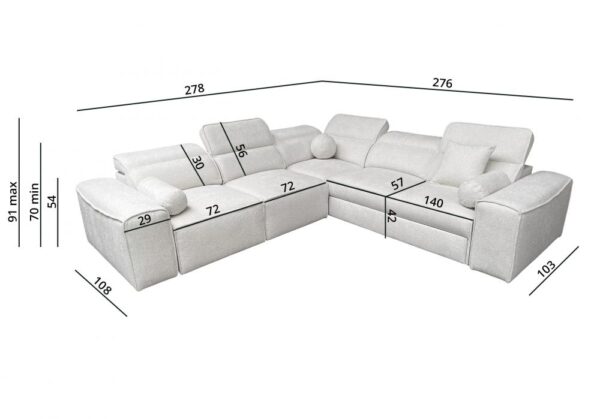 Detailed view of VITO III corner sofa, high-quality craftsmanship