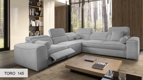 Full view of VITO III MIX corner sofa in a spacious room