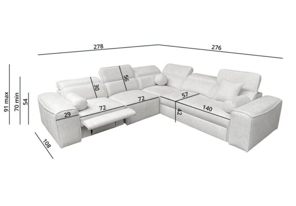 VITO III MIX sofa bed open, revealing the sleeping function