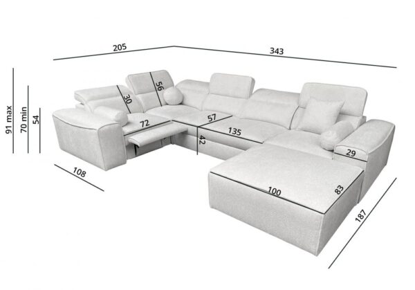 VITO IV MIX large sectional sofa, ideal for family living