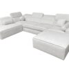 VITO VI large corner sofa, modern design, adjustable headrests, light upholstery