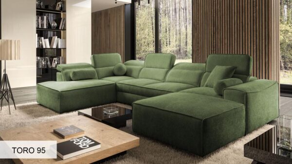 VITO VI corner sofa, close up of fabric and stitching details, quality craftsmanship