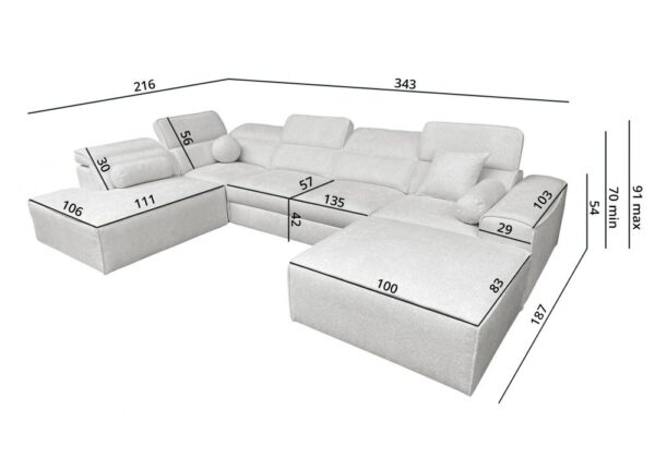 VITO VI corner sofa with sleeping function demonstrated, large bed area, comfortable