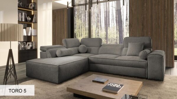 Side view of VITO VII sofa with sleeping function engaged, ready for rest