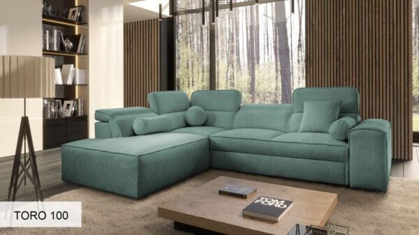 VITO VII corner sofa with decorative cushions, enhancing comfort and style