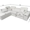 VITO VII sofa's sleeping function extended, demonstrating large bed area