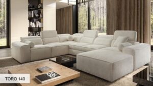 VITO VIII corner sofa in fabric upholstery, right-hand facing design