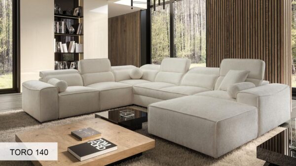 VITO VIII corner sofa in fabric upholstery, right-hand facing design