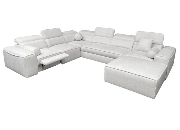 VITO VIII MIX sofa, close-up of electric recliner and adjustable headrests