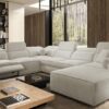 VITO VIII MIX sofa, close-up of premium fabric upholstery and stitching