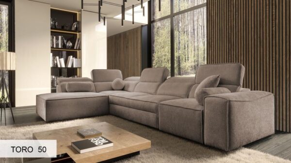 VITO XI corner sofa, front view displaying its grand presence