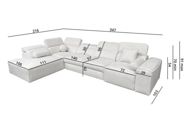 VITO XI corner sofa, contemporary style, premium fabric options